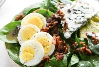 Spinach Salad with Hot Bacon Dressing — Savory Spinach & Bacon