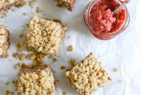 Strawberry Chia Jam Snack Squares Recipe for Homemade Treats