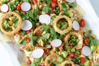 Summer BBQ Chicken Nachos with Crispy Buttermilk Onion Rings