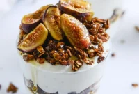 Salted Bourbon Vanilla Granola with Caramelized Fig Parfaits