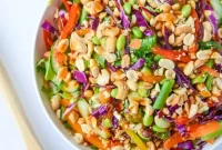 Crispy Thai Crunch Brussels Sprouts with Spicy Peanut Glaze