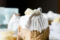 Peanut Butter Cheesecake with Marshmallow Whip & Banana Slices