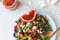 Winter Chopped Salad with Roasted Sweet Potato & Blood Orange Vinaigrette