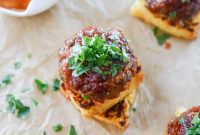 BBQ Meatloaf with Grilled Fontina Cornbread Stacks