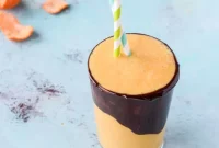Chocolate-Clementine Smoothie with Coconut Chocolate Ganache