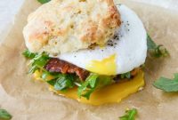 Jalapeño Bacon Havarti Breakfast Biscuits with Peppery Arugula