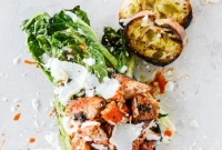 Grilled Buffalo Caesar Chicken Salad with Smoky Dressing