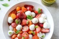Strawberry Caprese with Pistachio Pesto (Video)