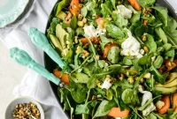 Grilled Apricot, Sweet Corn & Arugula Salad with Pistachios