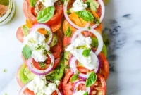 Heirloom Tomato, Avocado & Burrata Salad on Grilled Garlic Toast