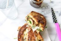 Smoky Bacon Jam Grilled Cheese with Havarti, Arugula & Herb Butter