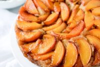 Cinnamon Sugar Bourbon Peach Upside-Down Cake Recipe