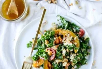 Crisp Kale and Cashew Salad with Tangy Lemon Dressing