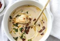 Creamy White Bean Soup with Crispy Bacon and Spiced Brown Butter
