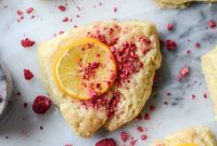 Meyer Lemon Scones Topped with Raspberry Crumble