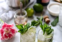 Rosé Champagne Mojitos with Homemade Champagne Syrup