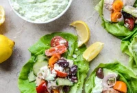 30-Minute Greek Chicken Lettuce Cups with Avocado Tzatziki