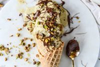 Pistachio Ice Cream with Nutella Fudge Swirls