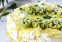 Marshmallow Pavlova with Tangy Pineapple Curd