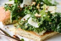 Kale Caesar Salad Pizza on Crispy Parmesan Crust