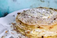 Almond Cream Crepe Cake Recipe — Light Layered Dessert Tutorial