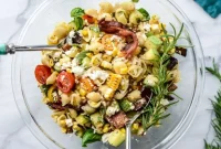 Crispy Bacon Pasta Salad with Fresh Herbs & Lemon Vinaigrette