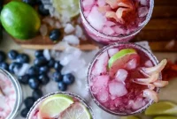 Blueberry Hibiscus Margarita Punch Recipe for Parties