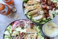 Parmesan-Crusted Chicken Salad with Greek Yogurt Parmesan Dressing