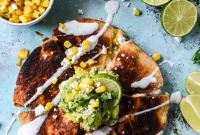 Honey-Glazed Chicken Quesadillas with Fresh Peach Guacamole