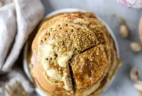 Pistachio Pancakes with Homemade Pistachio Butter