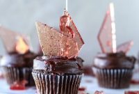 Devil’s Food Cupcakes with Pomegranate Sugar Shards