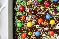 Halloween Chocolate Bark Brownies — Gooey Spooky Treats (Video)