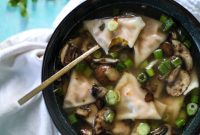 Roasted Butternut Squash Wonton Soup with Ginger and Scallions