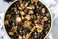 Mustard-Roasted Brussels Sprouts with Crispy Bacon