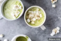 Matcha Hot Chocolate with Honey and Toasted Marshmallows