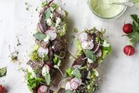 Open-Faced Steak Sandwich with Avocado Horseradish Spread