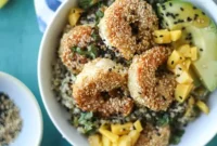 Sesame-Crusted Shrimp with Mango Quinoa Bowls for Summer Meals