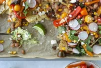 Sheet Pan Vegetable Fajita Nachos for Quick Weeknight Meals