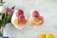 Lemon Raspberry Sorbet Prosecco Float Recipe for Summer Entertaining