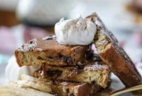 Irish Soda Bread French Toast with Whiskey Syrup & Whipped Cream