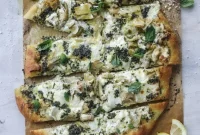 Artichoke Burrata Pizza with Lemon-Basil Pesto Recipe