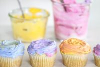 Olive Oil Cupcakes with Rainbow Mascarpone Buttercream (Video)
