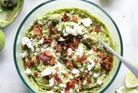 Smoky Chipotle Bacon Guacamole with Melted Cheese (Video)