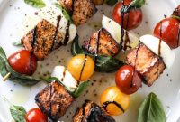 30-Minute Blackened Salmon Caprese Skewers Recipe