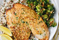 Crispy Parmesan Broiled Tilapia with Lemon and Herbs