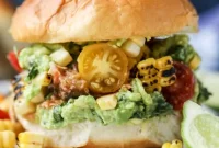Pulled Chicken Guacamole Sliders with Grilled Corn Pico de Gallo
