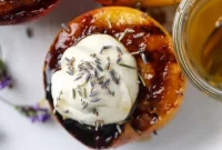 Grilled Peaches with Lavender-Honey Ricotta Whip