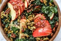 Honeycrisp Apple, Kale & Nut Salad with Maple Vinaigrette