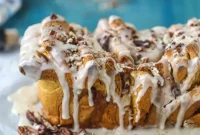 Pumpkin Bourbon Cream Pull-Apart Bread with Toasted Pecans