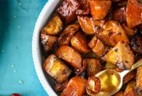 Hot Honey Caramel Sweet Potatoes for Friendsgiving 2017
